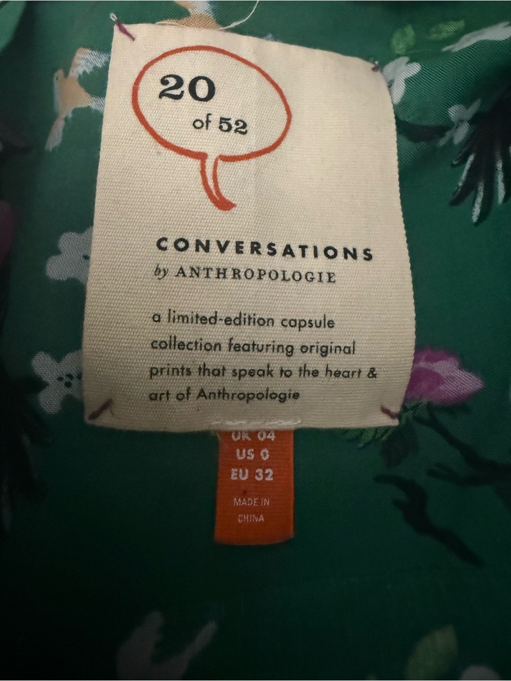 Anthropologie Conversations Bird Print Tie Front Blouse Size 0 - Picture 4 of 5